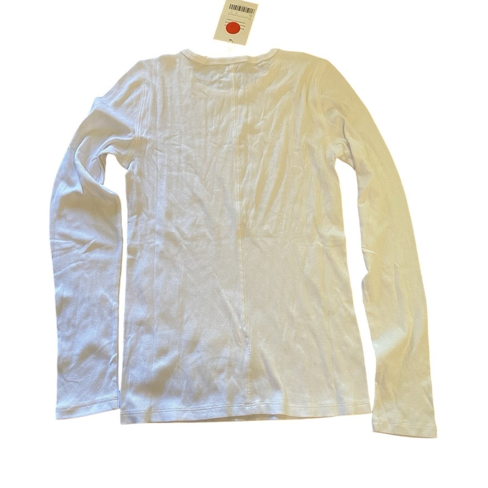 Everlane NWT Supima Cotton Luxe Micro-rib Long Sleeve Crew White Medium - Picture 6 of 8